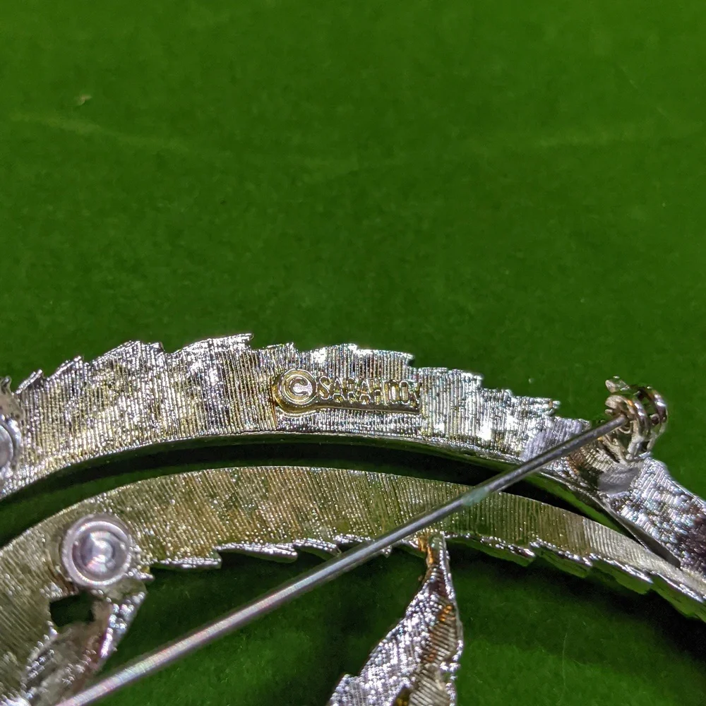 Sarah Coventry Vintage Feather Brooch Silver-tone